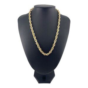 Gold Plated Rope Chain Necklace 12mm